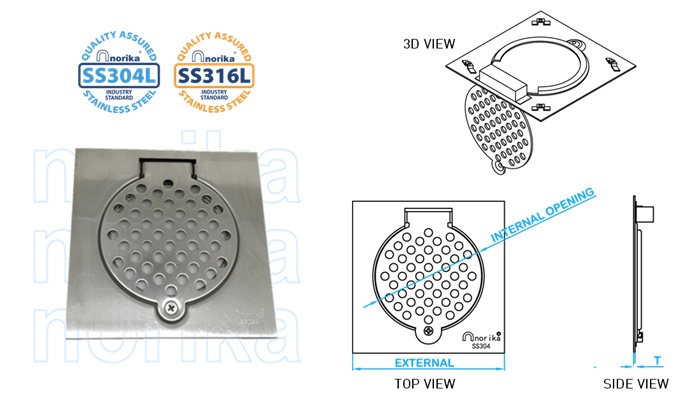 Stainless Steel AISI304L/316L Square Gratings (With Lock)